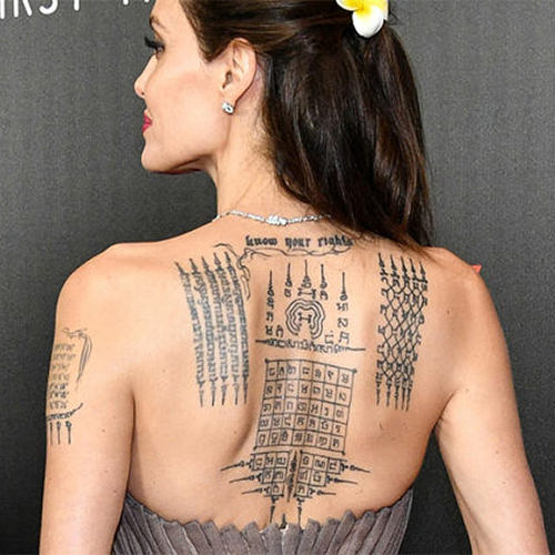 6 Angelina Jolie full back tattoo