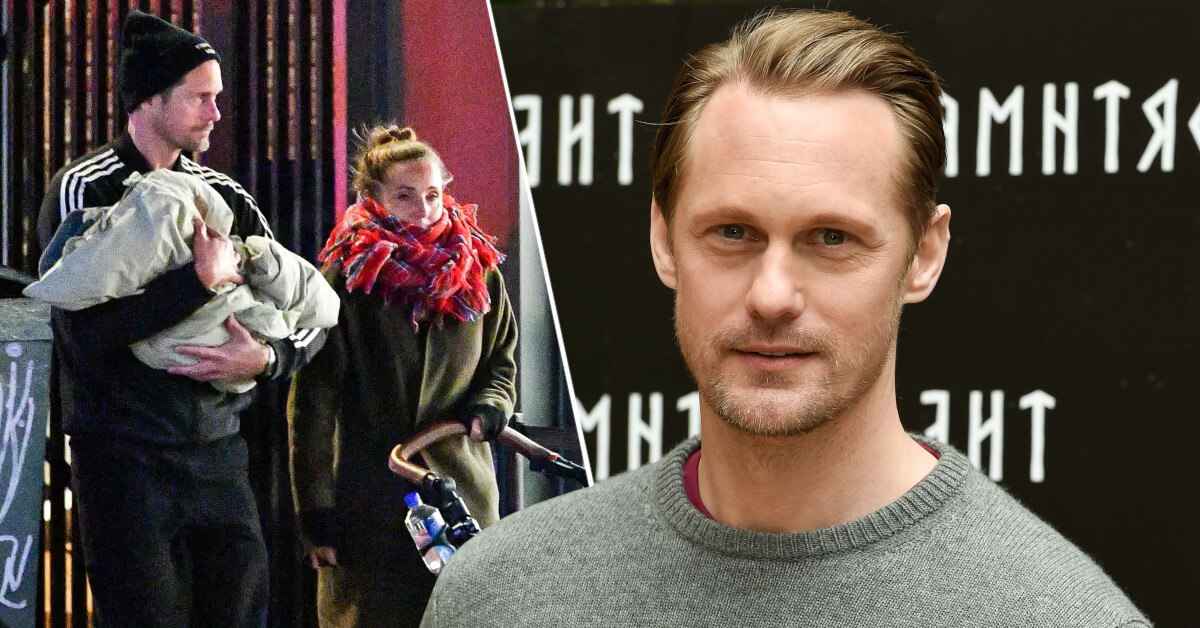 Alexander Skarsgard wife Tuva Novotny with their first child