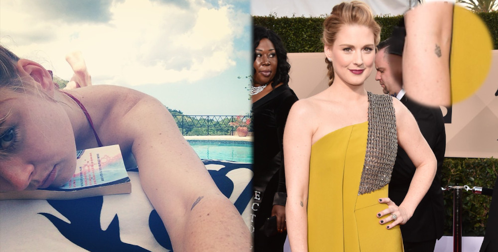 Alexandra Breckenridge crown tattoo on her forearm