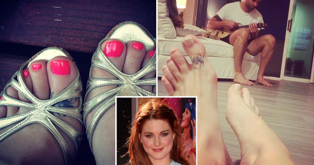 Alexandra Breckenridge spider tattoo on her feet