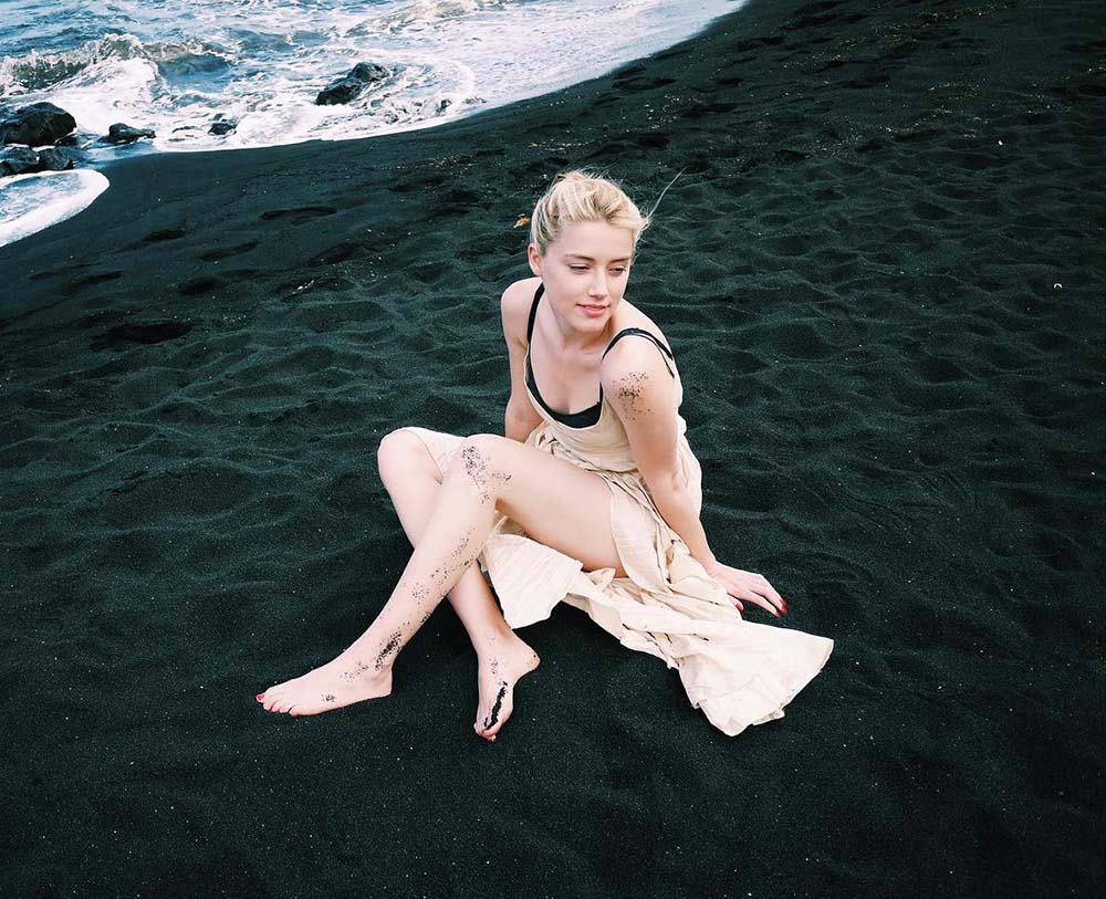 Amber Heard on the beach