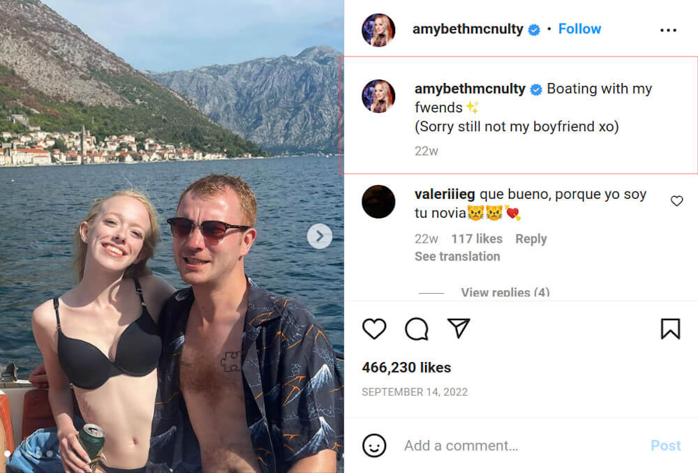 Amybeth Mcnulty and Thomas Buxton boating