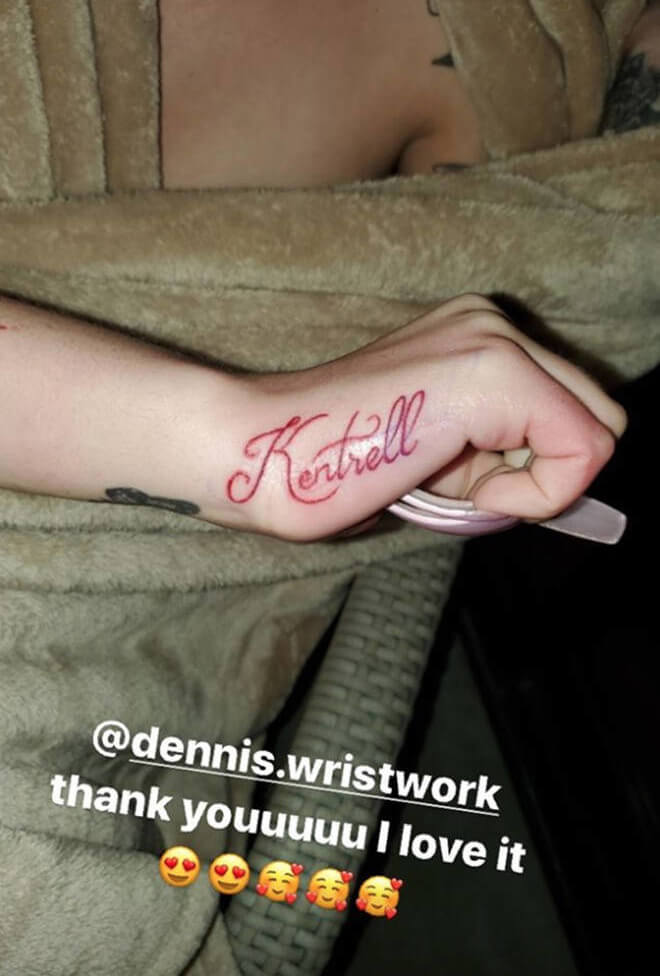 Bhad Bhabie NBA YoungBoy wrist tattoo