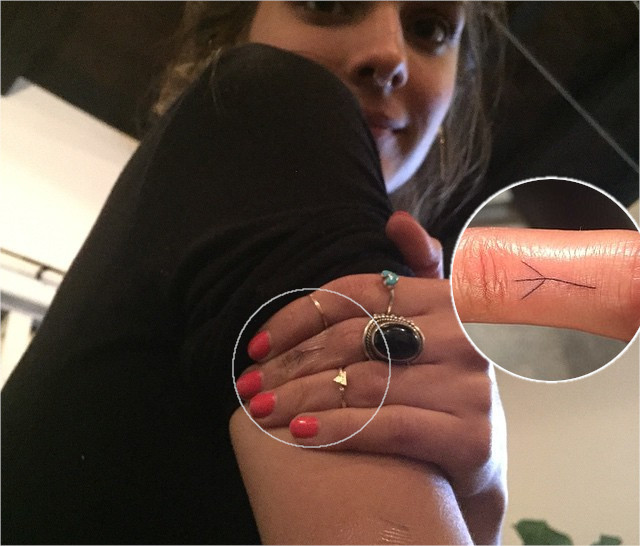 Caitlin Stasey Bird Foot Tattoo