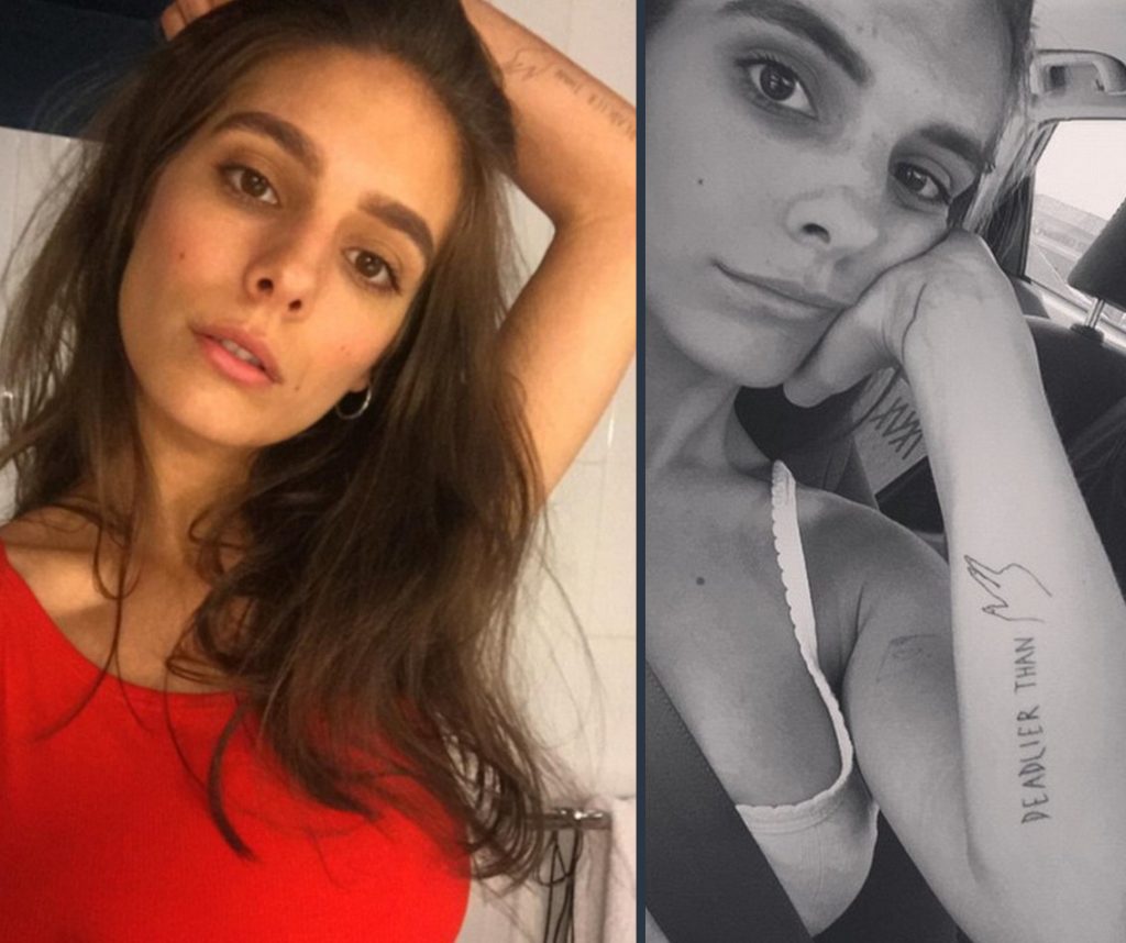 Caitlin Stasey Writing Tattoo