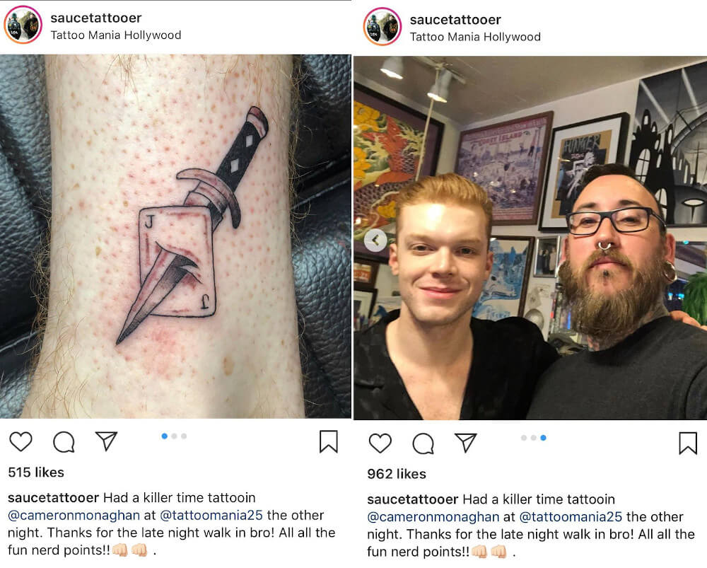 Cameron Monaghan gotham joker tattoo