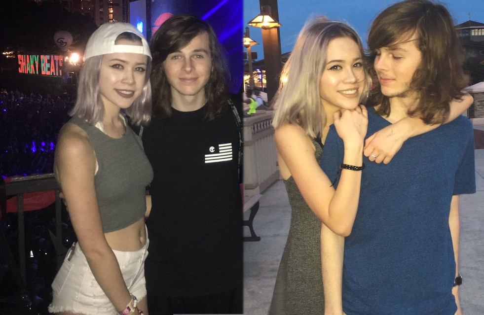 Chandler Riggs with ex girlfriend Brianna Maphis