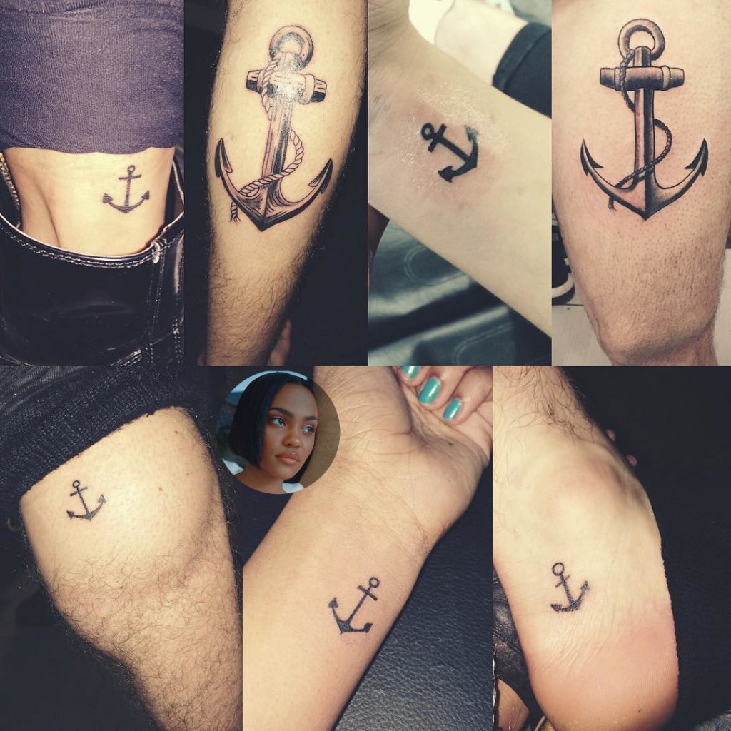 China Anne McClain matching tattoos anchors