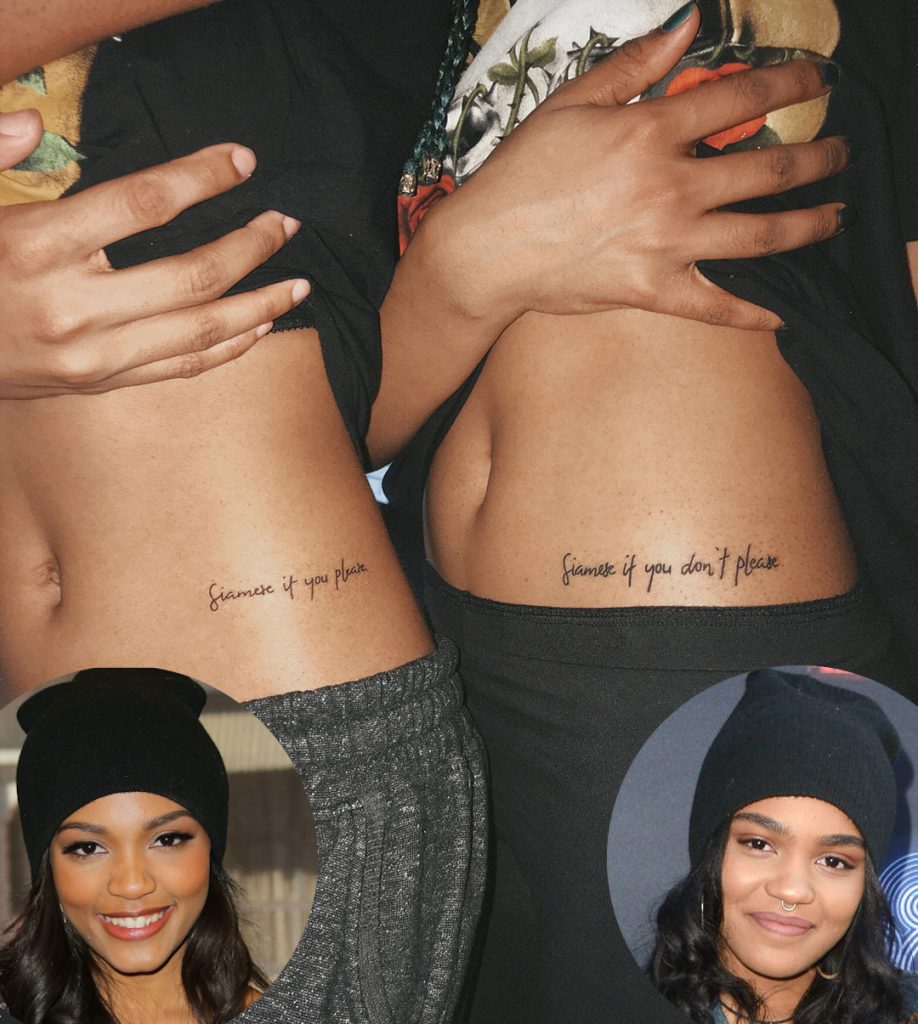 China Anne McClain matching tattoos with sister