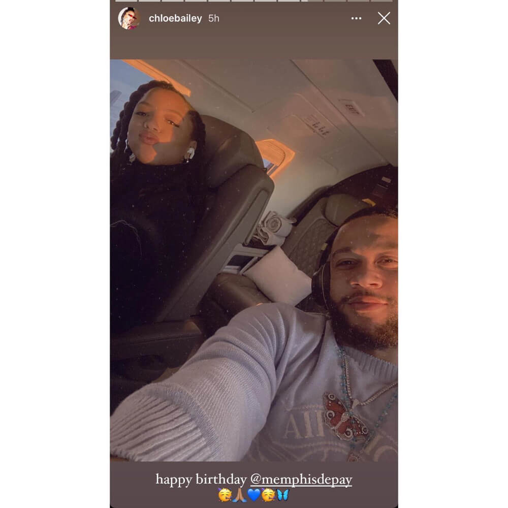 Chloe Bailey wishes Memphis Depay a Happy Birthday