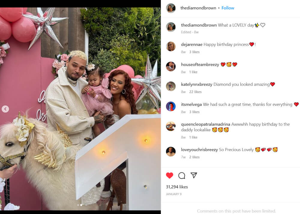 Chris Brown and Diamond Brown shares a daughter