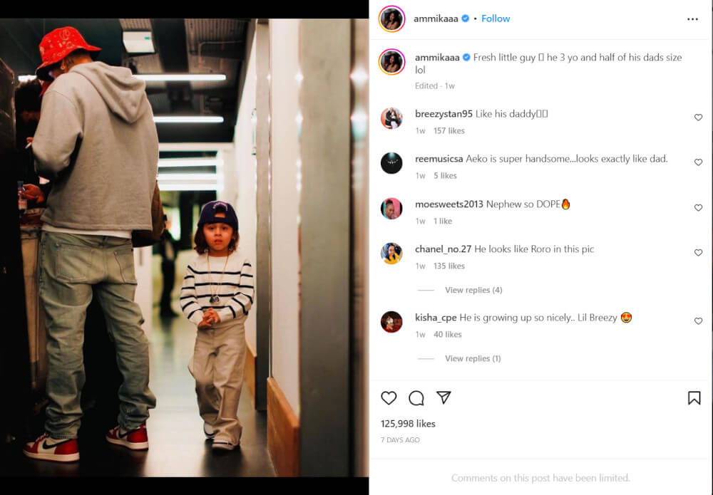 Chris Brown shares a child with Ammika Harris