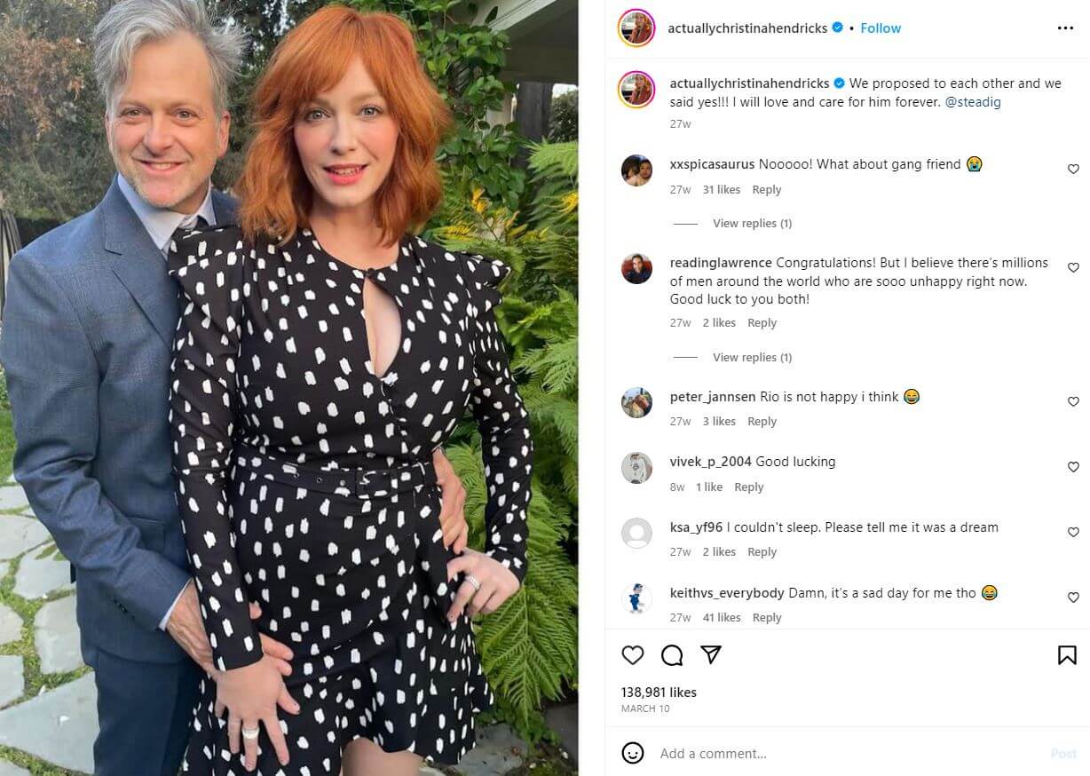 Christina Hendricks engagement to boyfriend George Bianchini