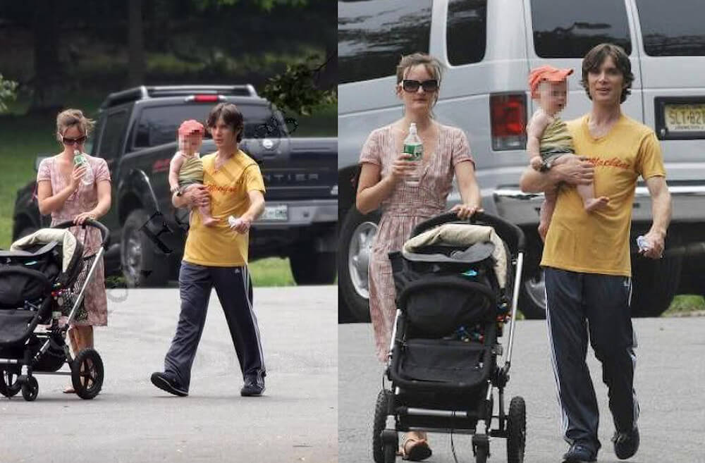 Cillian Murphy with Yvonne McGuinness and kids