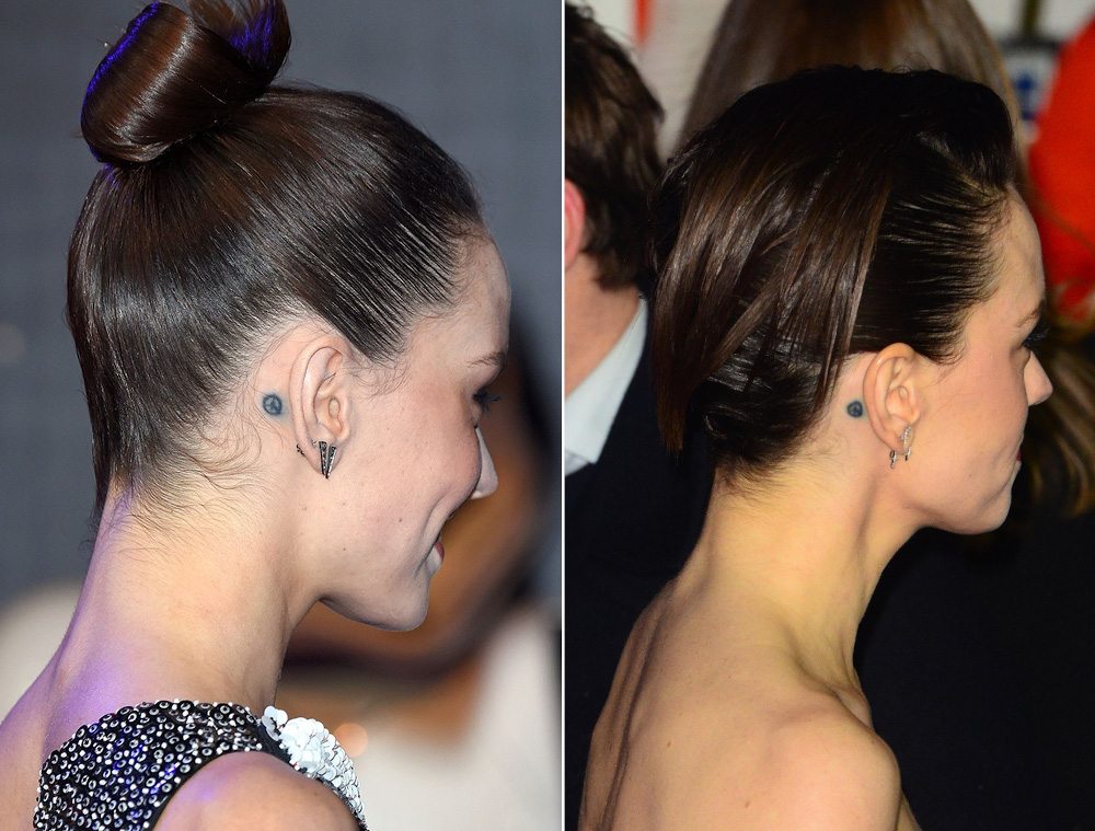 Daisy Ridley behind ear tattoo