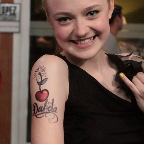 Dakota Fanning cherry tattoo