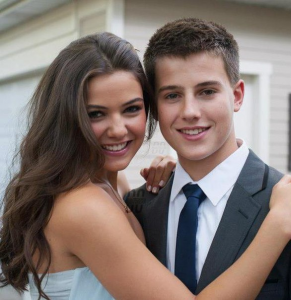 Danielle Campbell with her younger brother, Johnny