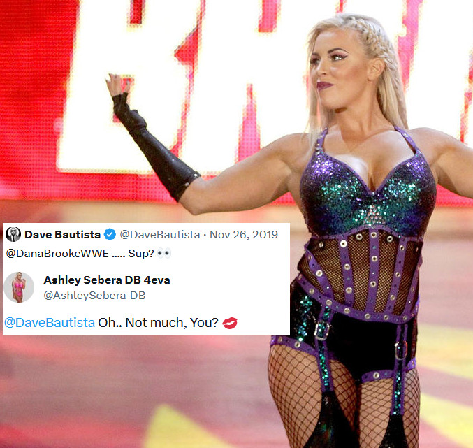 Dave Bautista and WWE champion Dana Brooke get real flirty