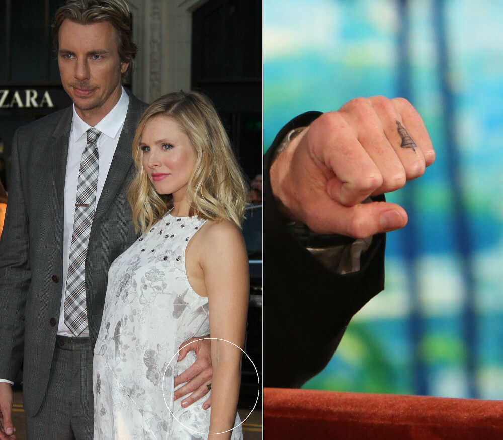 Dax Shepard bell finger tattoo