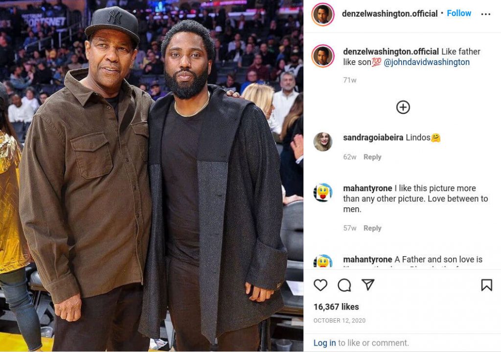 Denzel Washington with his son David