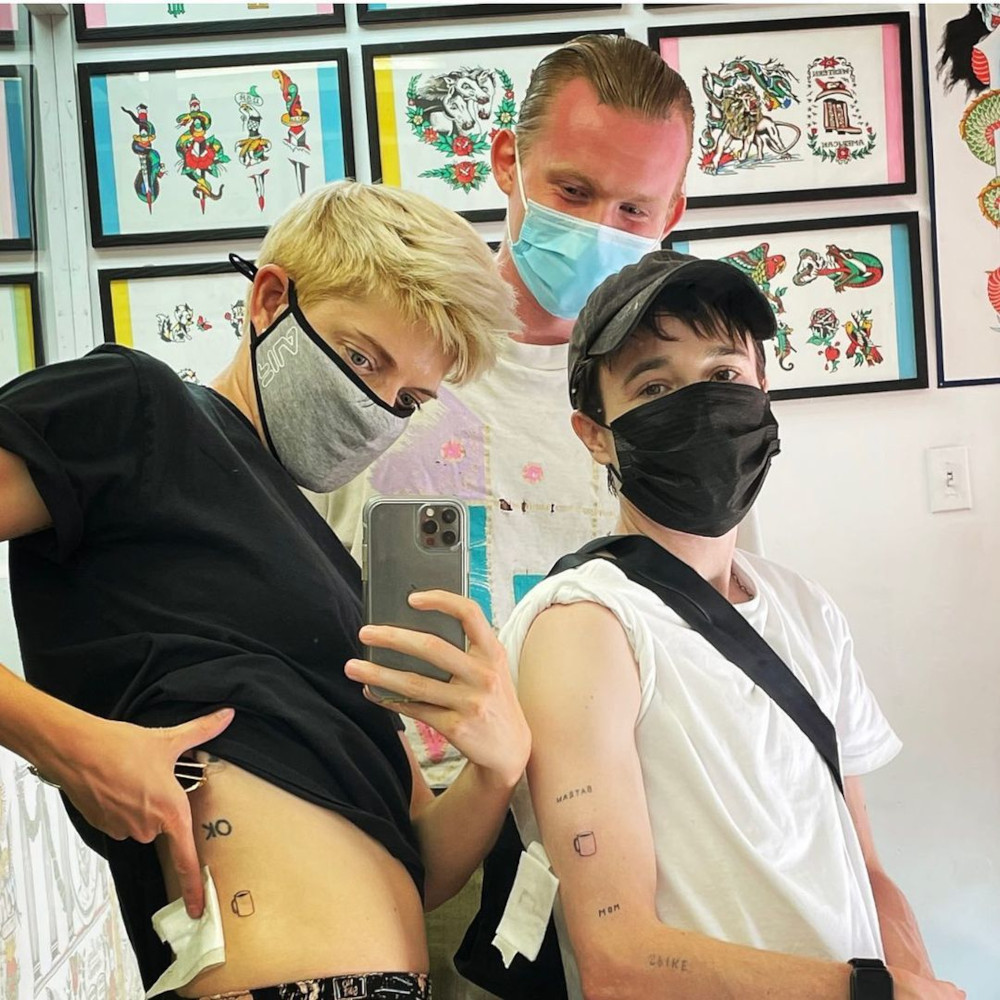 Elliot Page and Mae Martin matching tattoos