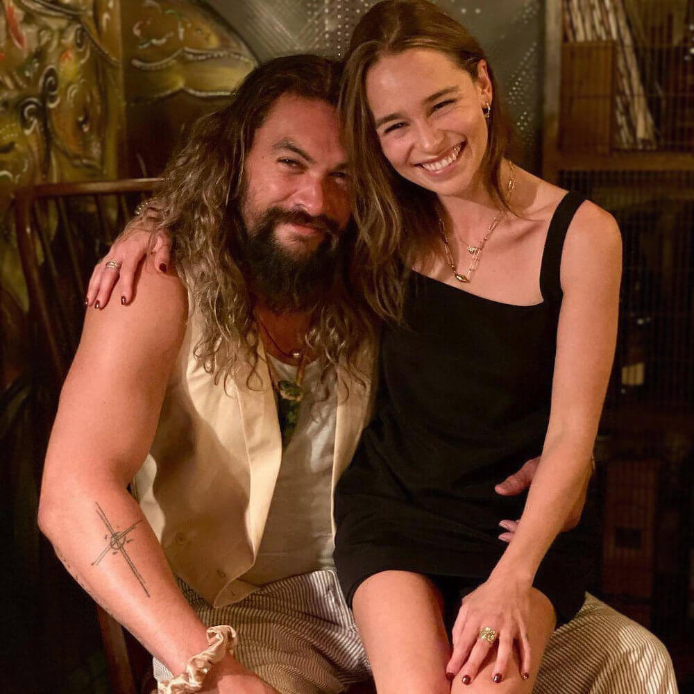 Emilia Clarke with Jason Momoa