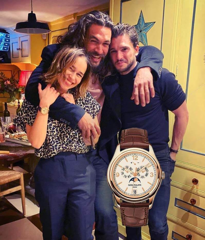 Emilia Clarke wearing Patek Philippe Annual Calendar Complicated Watch