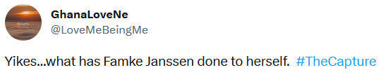 Fans reaction about Famke Janssen face The Capture