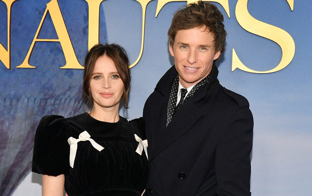 Felicity Jones with her co-star Eddie Redmayne