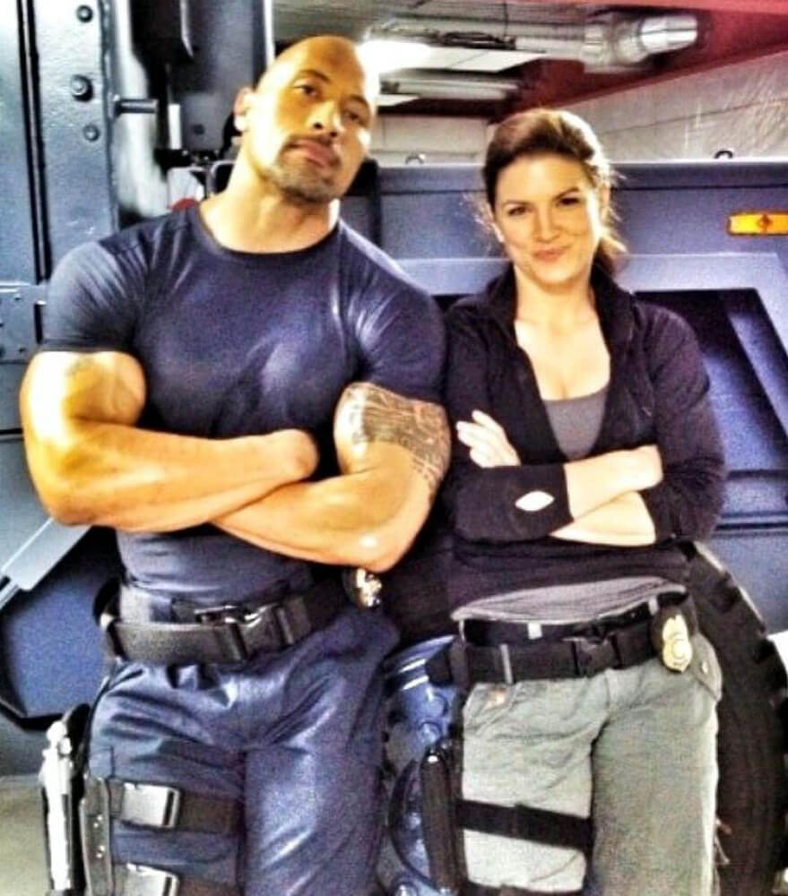 Gina Carano with Dwayne Johnson