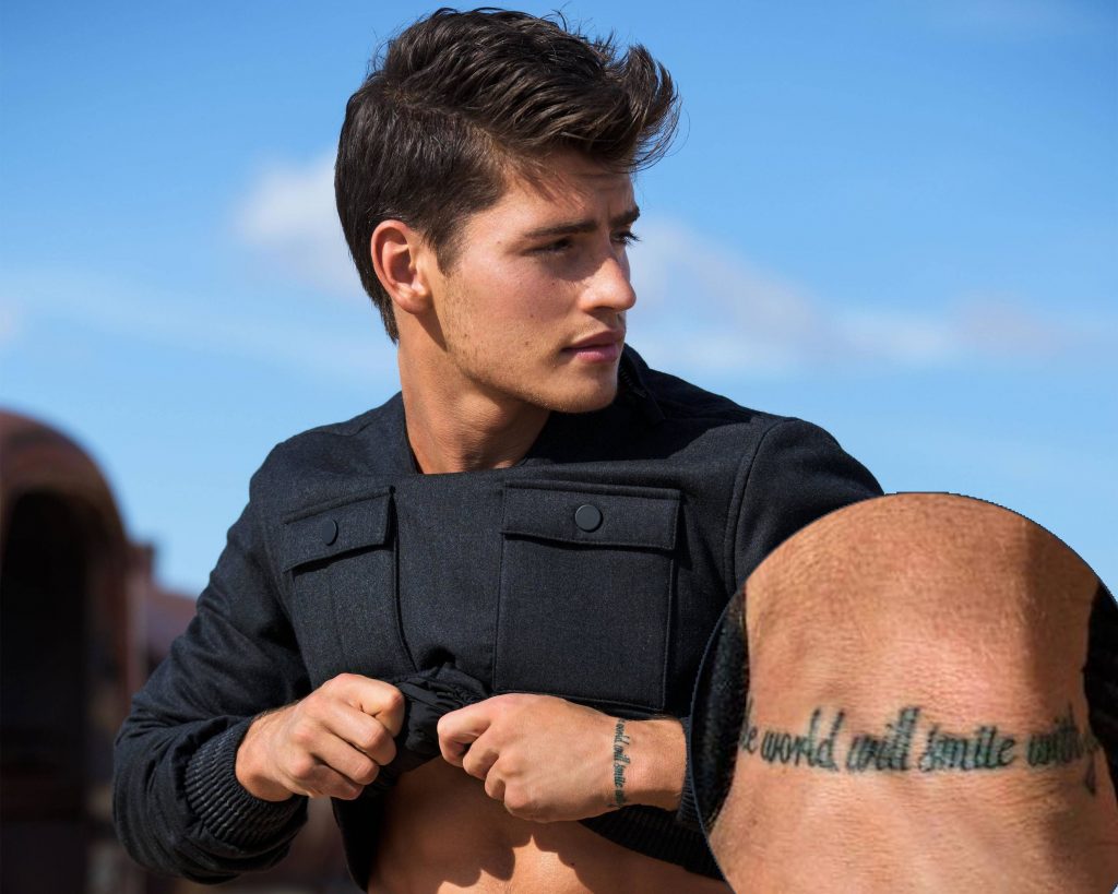 Gregg Sulkin wrist tattoo