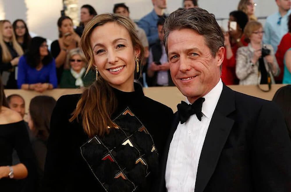 Hugh Grant and his current wife Anna Eberstein