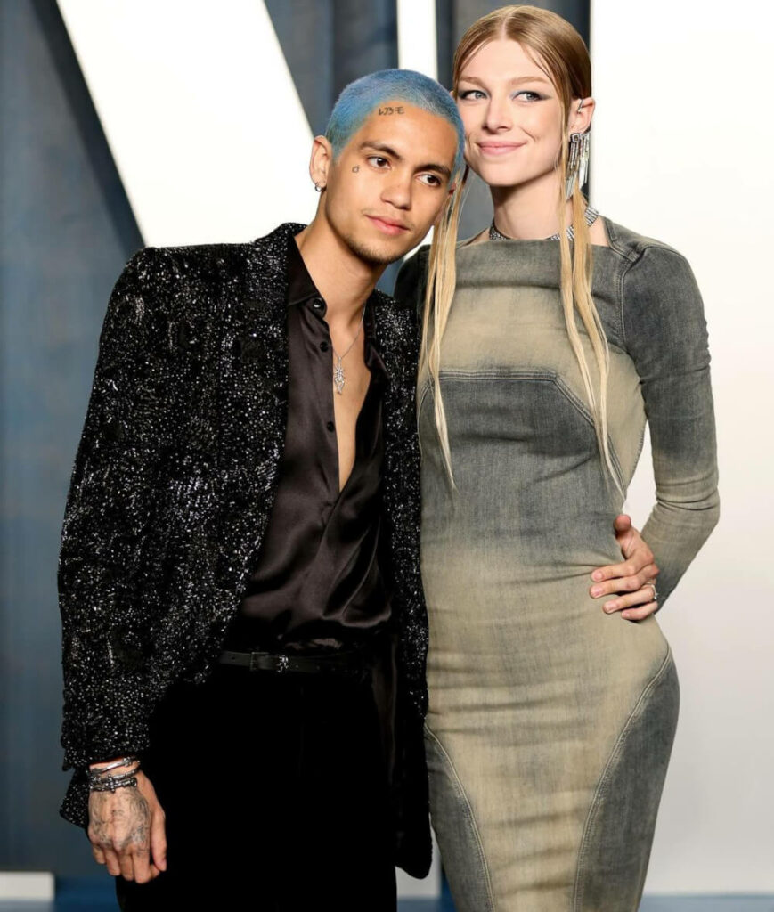 Hunter Schafer and Dominic Fike attended the Vanity Fair Oscar Party