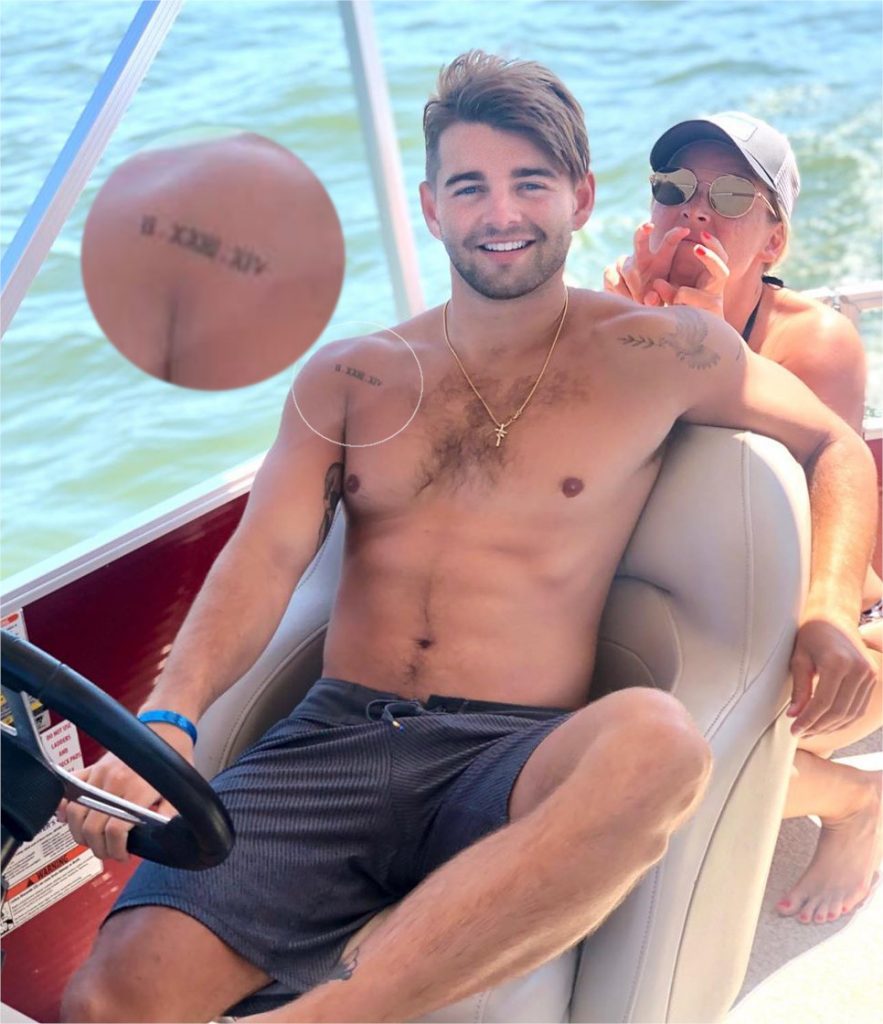 Jack Griffo Roman Numerals Tattoo