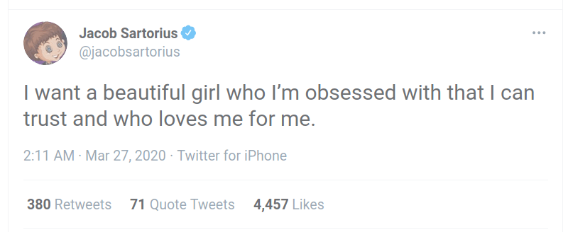 Jacob Sartorius twitter girlfriend