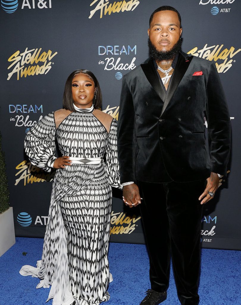 Jekalyn Carr and with her boyfriend Jawaan Taylor at Stellar Awards