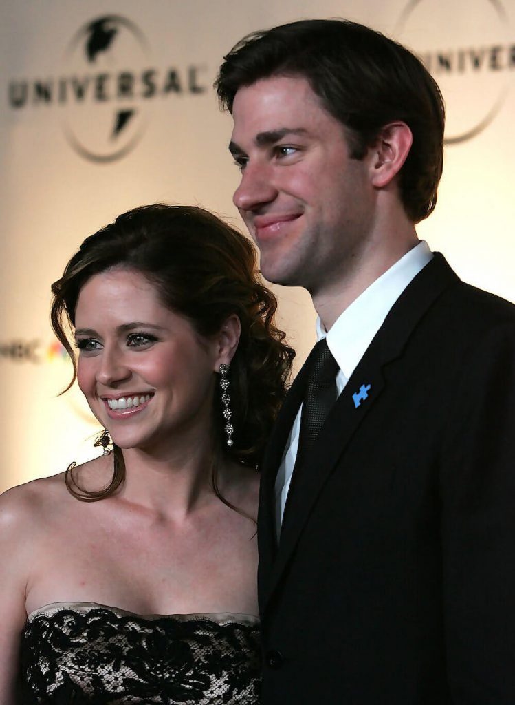 Jenna Fischer with co-star John Krasinki