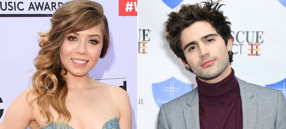 Jennette Mccurdy with her co-star and ex boyfriend Max Ehrich