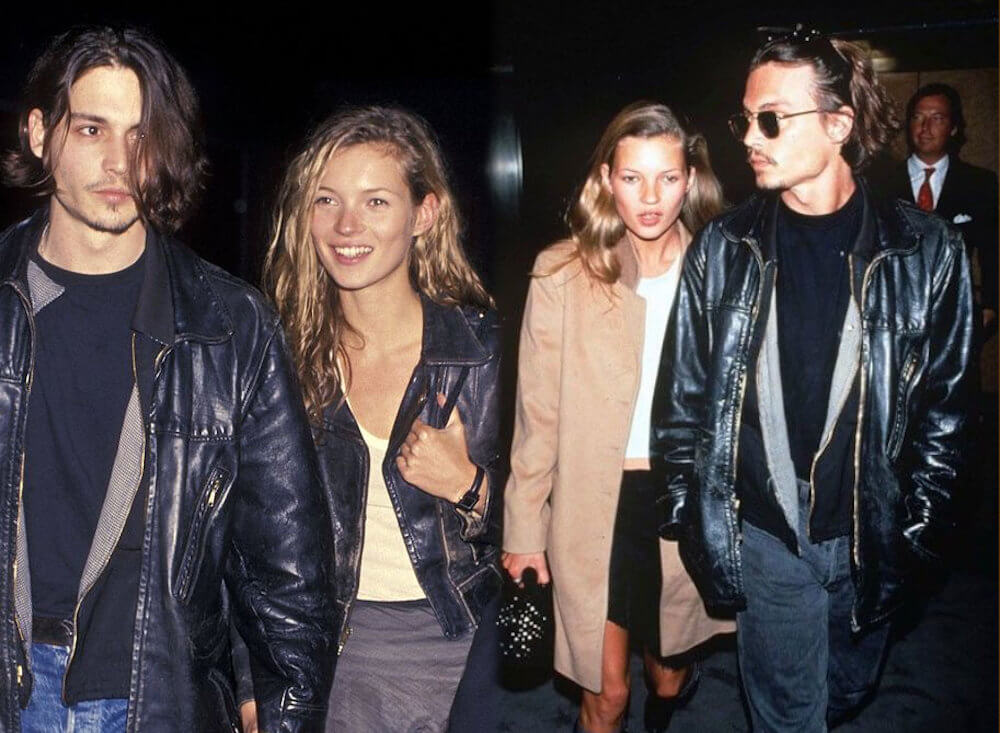 Johnny Depp and ex girlfriend Kate Moss