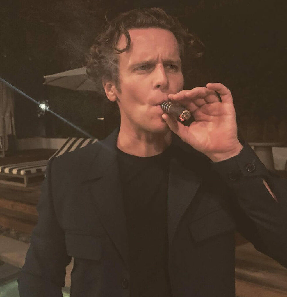 Jonathan Groff with cigar