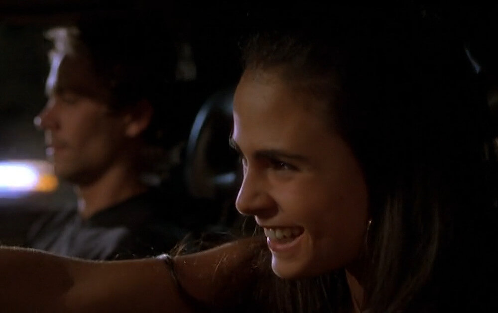 Jordana Brewster driving in fast and furious 2001