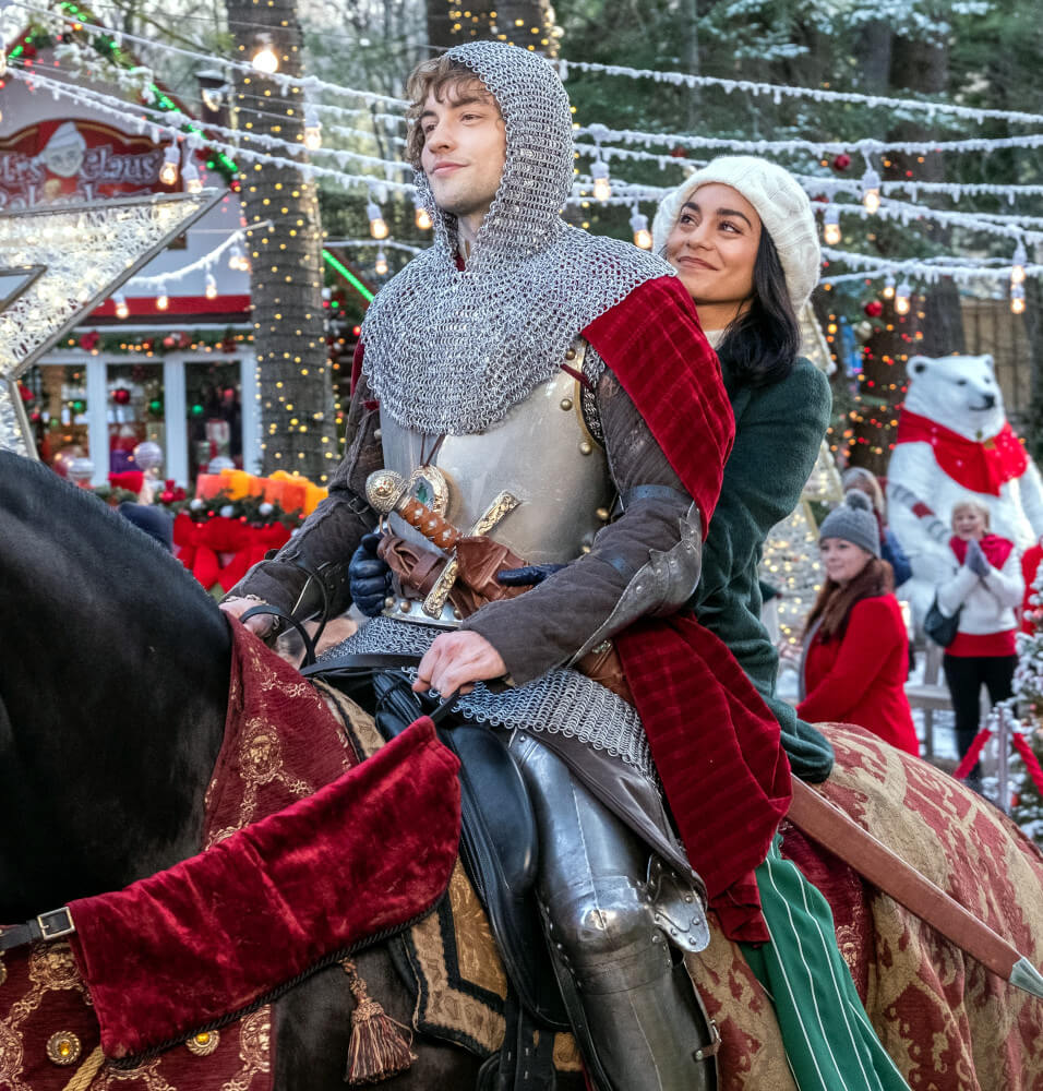 Josh Whitehouse and Vanessa Hudgens in The Knight Before Christmas