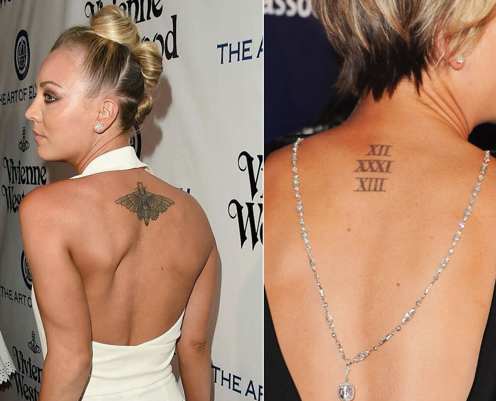 Kaley Cuoco upper back Tattoo