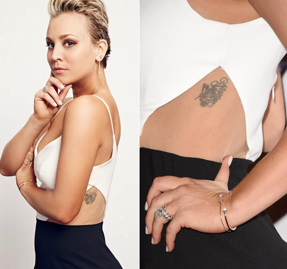 Kaley Cuoco rib cage Tattoo