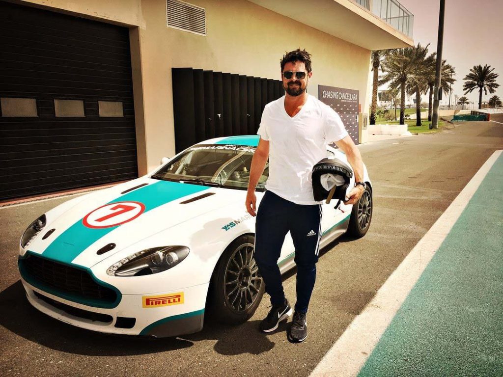 Karl Urban spotted driving Aston Martin Vantage GT4