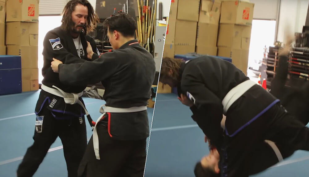 Keanu Reeves training martial arts