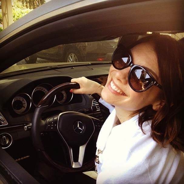 Lauren Cohan in the car