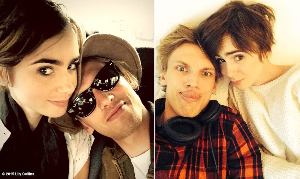 Lily Collins and ex boyfriend Jamie Campbell