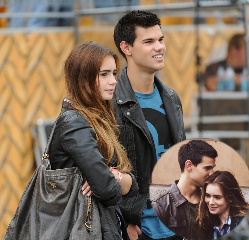 Lily Collins was dating twilight star Taylor Lautner