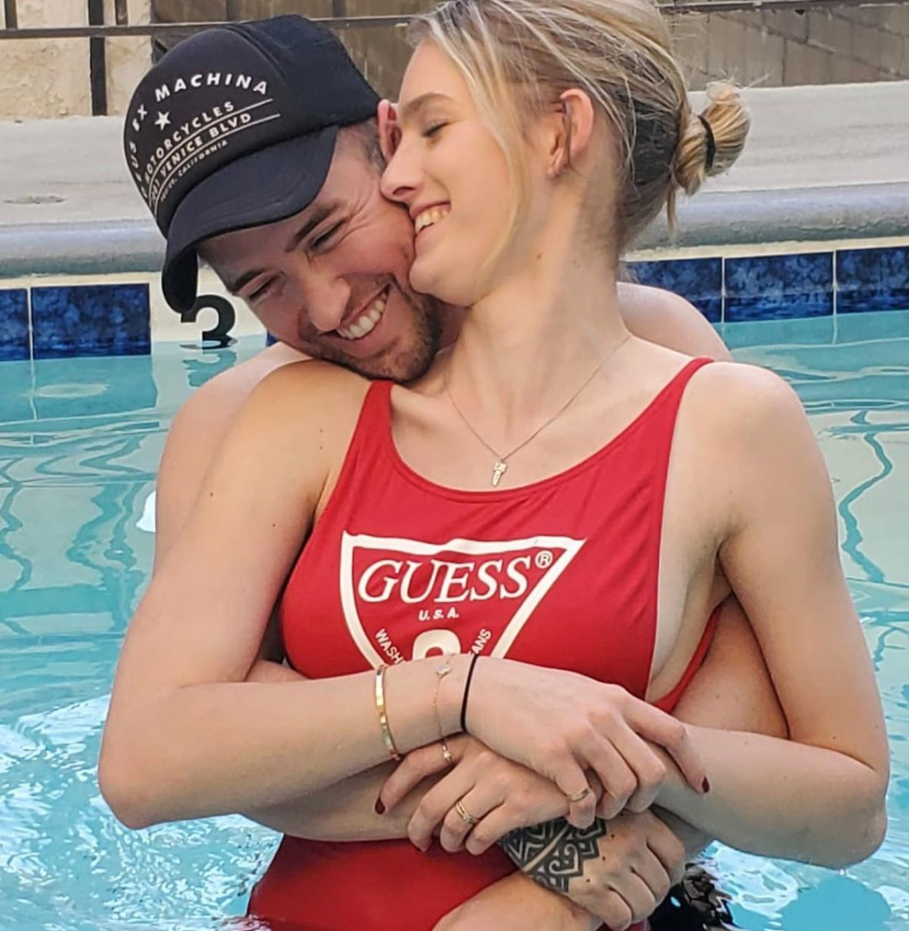 Logan and Jasmine in pool